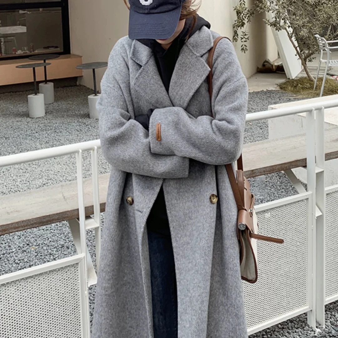 HENIMAN/恒依曼秋冬高级中长款毛呢大衣8002