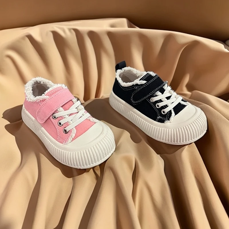 韩版芒果头儿童帆布鞋新款男童女童超轻百搭魔术贴运动布鞋1035