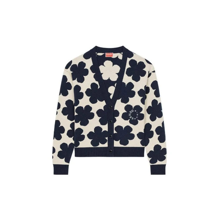 全新未使用 KENZO/肯佐  针织开衫 蓝色棉羊毛氨纶蓝色 TP018185