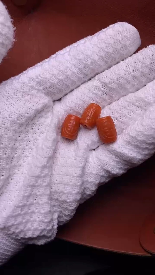 【闪购商品】南红玛瑙颈饰未镶嵌博古纹珠（多样性发其一）