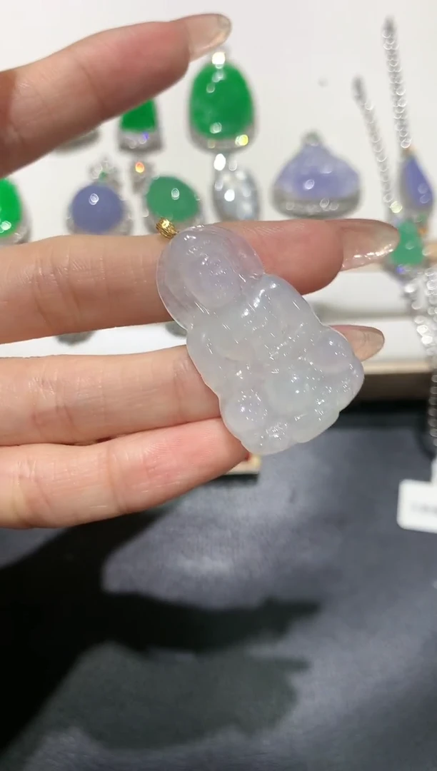 【闪购商品】翡翠吊坠(不含链)18K金镶嵌团购1