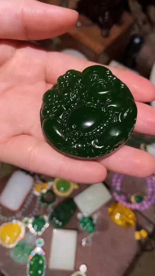 和田玉（碧玉）未镶嵌颈饰永玉阁精品专属摆件