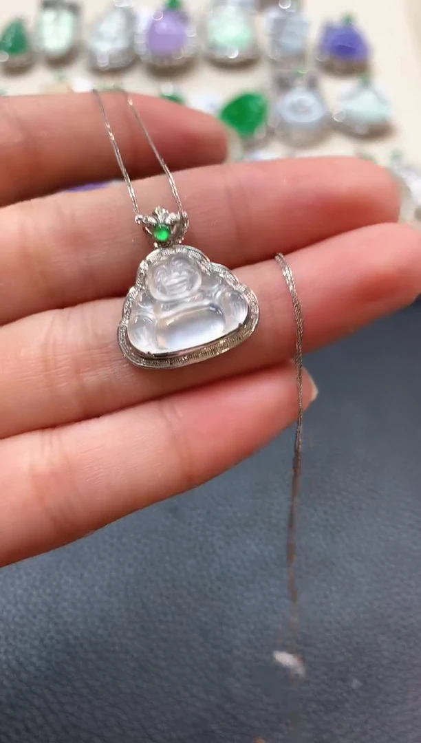 翡翠18K金镶嵌套链n7