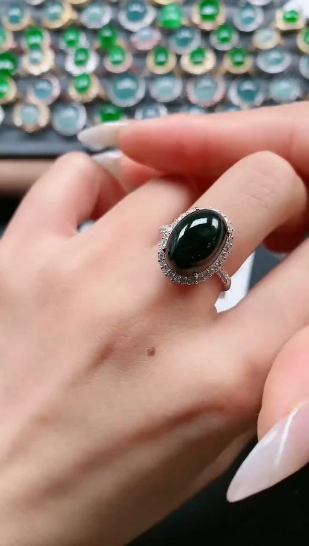 【闪购商品】翡翠戒指银S925镶嵌1111111