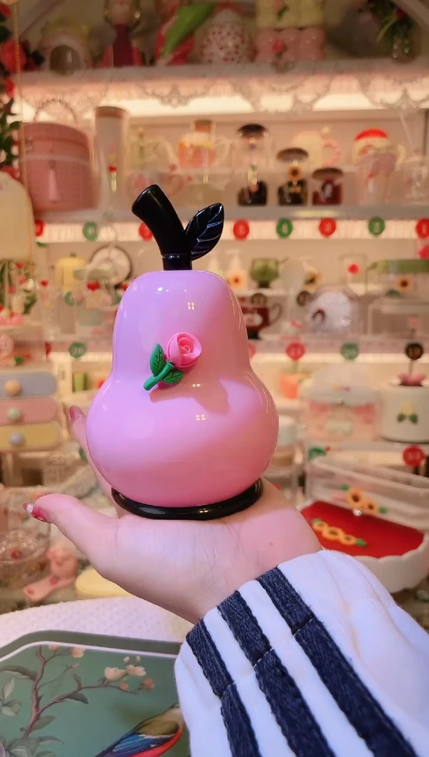 粉色鸭梨牙签罐——手工制作品质好！