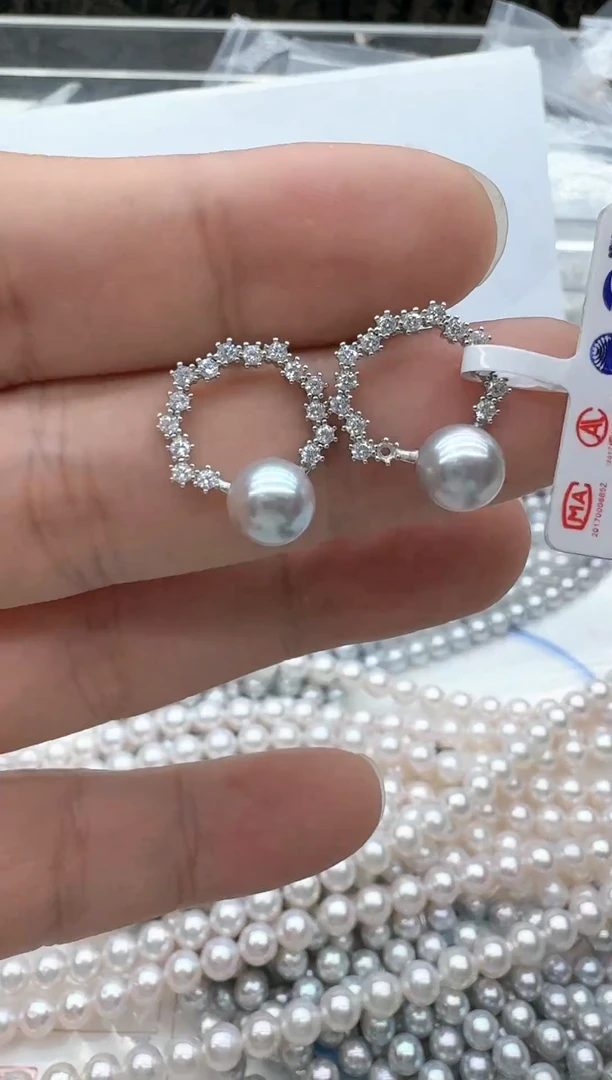 【闪购商品】海水珍珠耳饰银S925镶嵌非基地发货不带证书