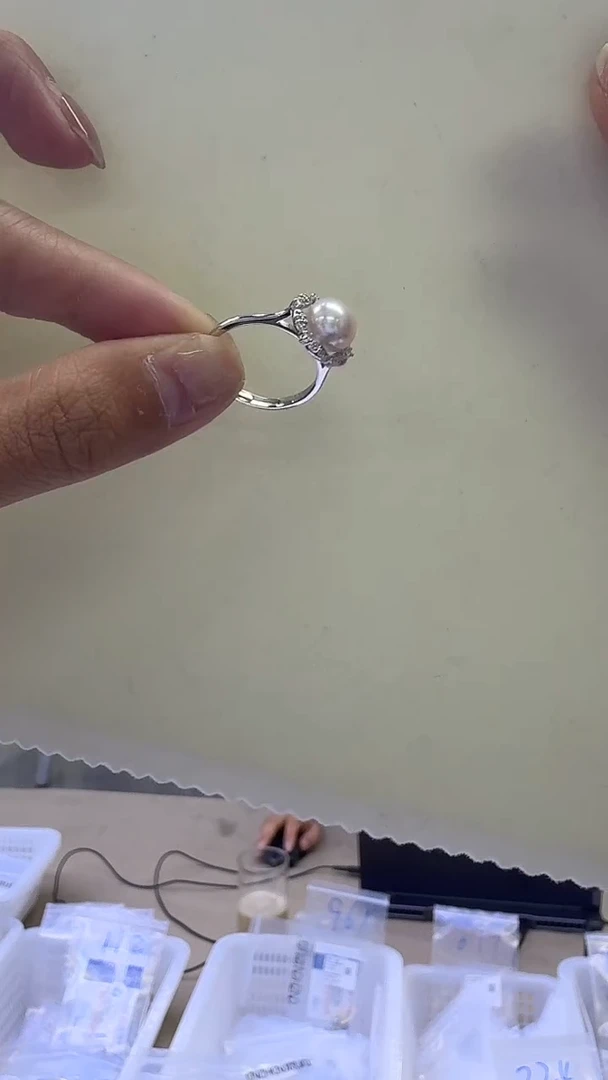 未镶嵌戒指淡水珍珠淡水珍珠戒指-多样性发一