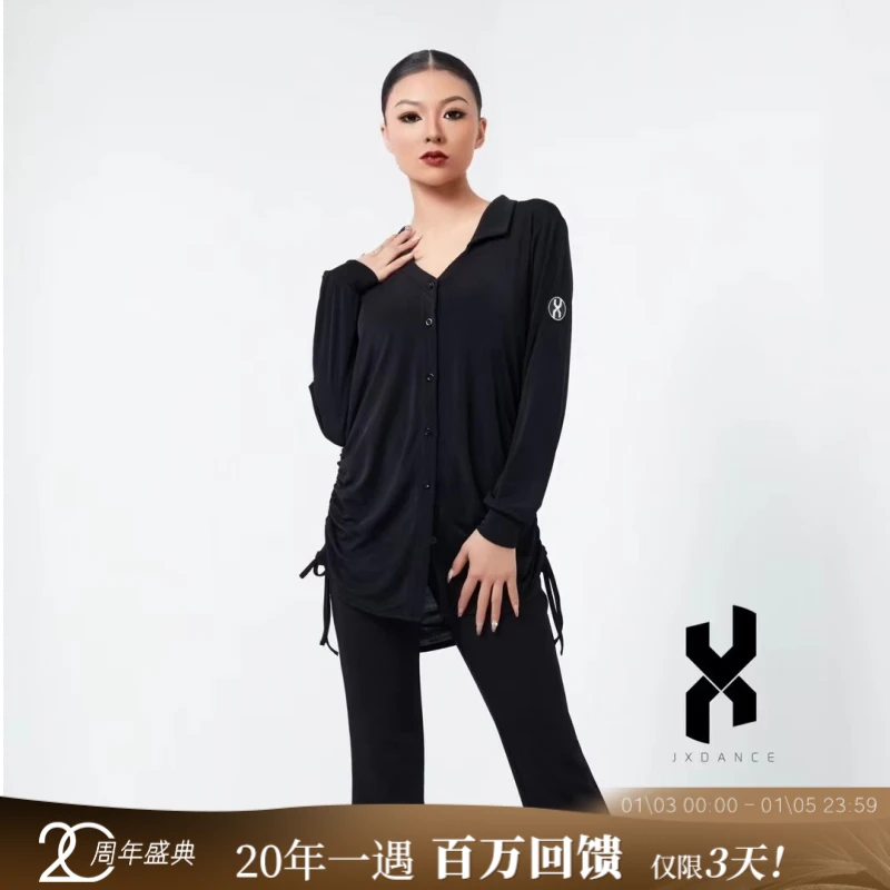 JXdance翻领衬衣修长开衫侧缝抽绳  JX152