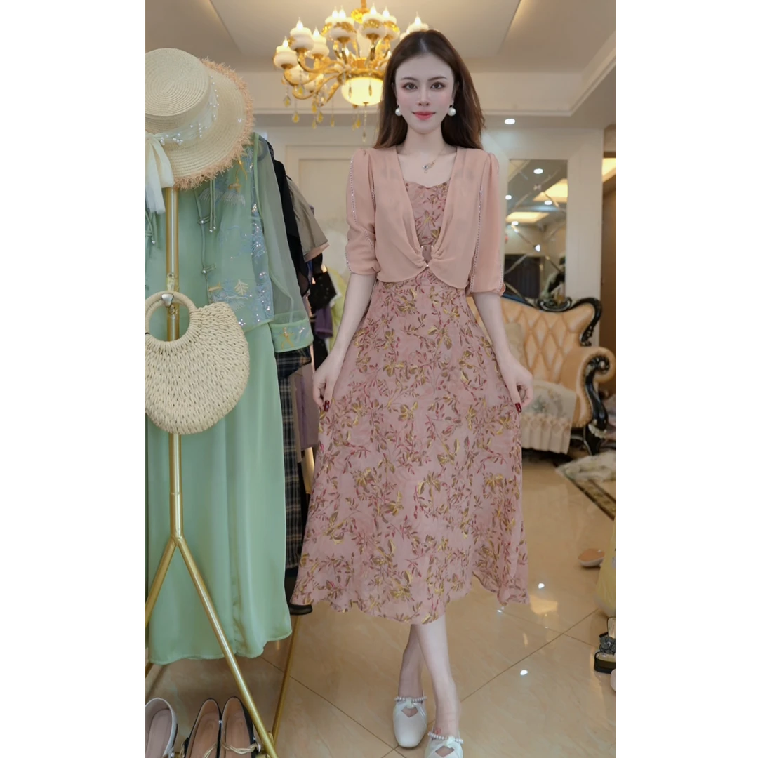 （赠送运费险）高档连衣裙时尚中长裙2025年瘦百搭妈妈女装D3292