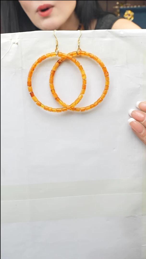 琥珀未镶嵌耳饰多样性发一