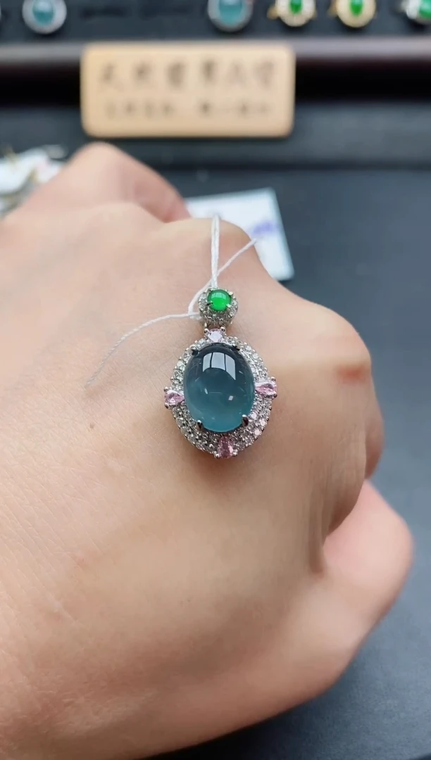 吊坠(赠链)银S925镶嵌翡翠21