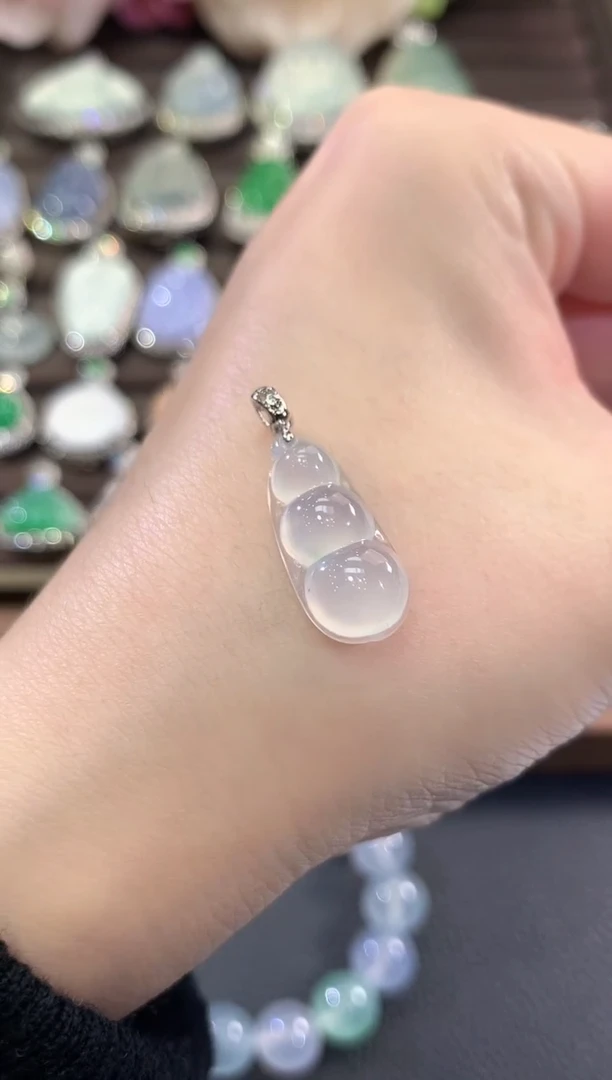 吊坠(不含链)18K金镶嵌翡翠b7