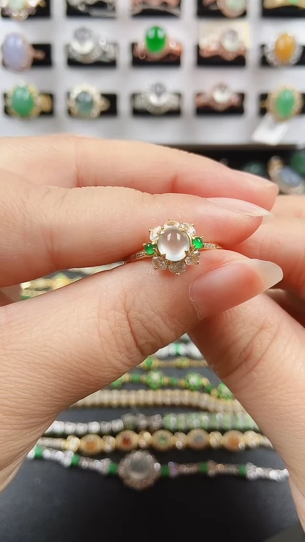 翡翠戒指银S925镶嵌1