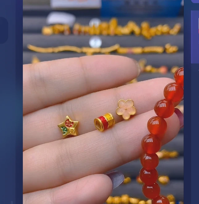 足金999星星+桃花+小蛮腰玛 瑙/多样性发