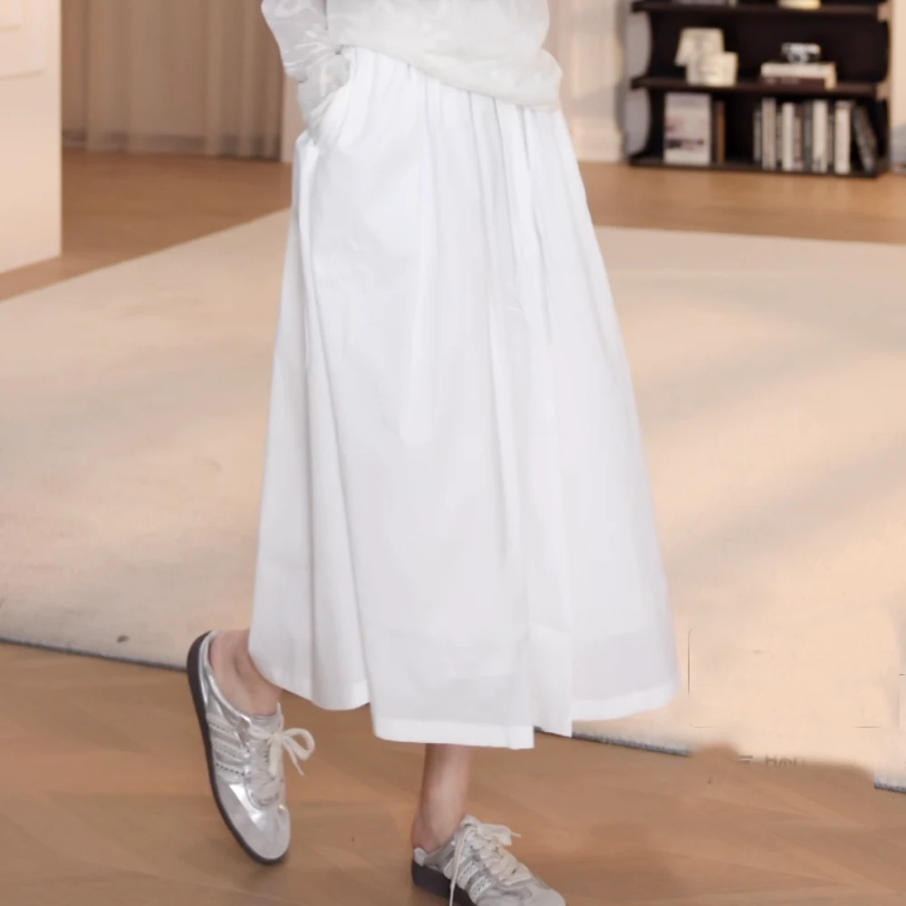 白色显瘦蛋糕裙气质高腰半身裙女2025春季裙子