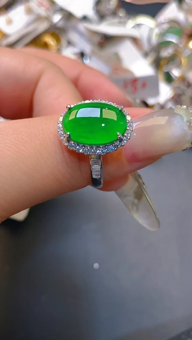 【闪购商品】翡翠耳饰银S925镶嵌天然A货翡翠1