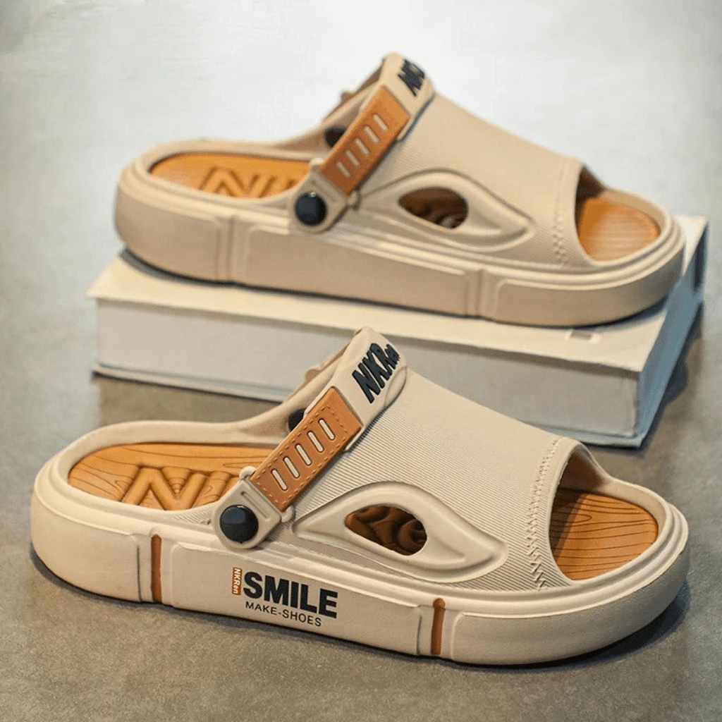 夏季男士凉拖鞋外穿潮男防滑防臭两用踩屎感拖鞋沙滩凉鞋男厚底