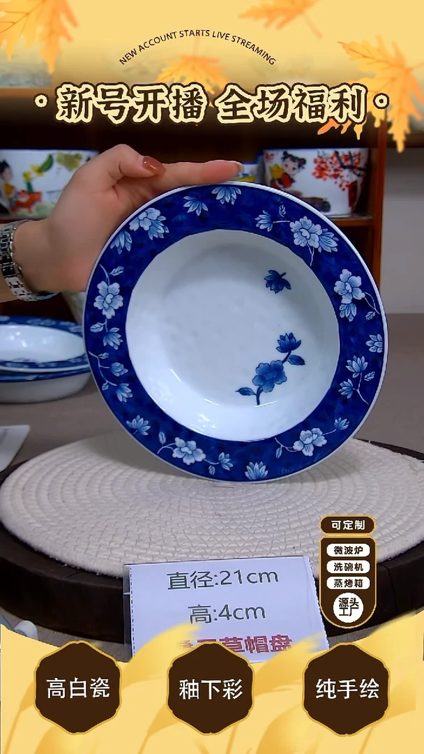 碗景德镇手绘釉下彩陶瓷-陶源匠心
