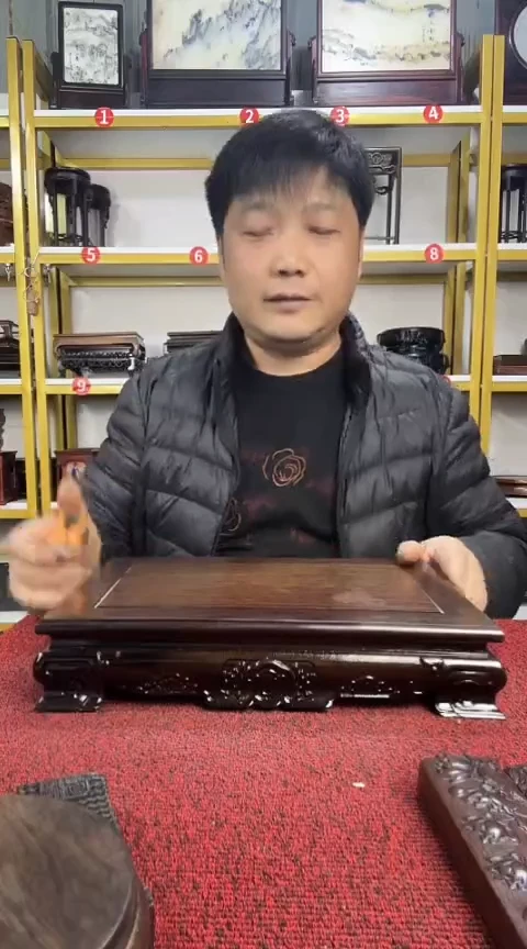 木非洲黑檀长方底座30.5*20.5*6CM