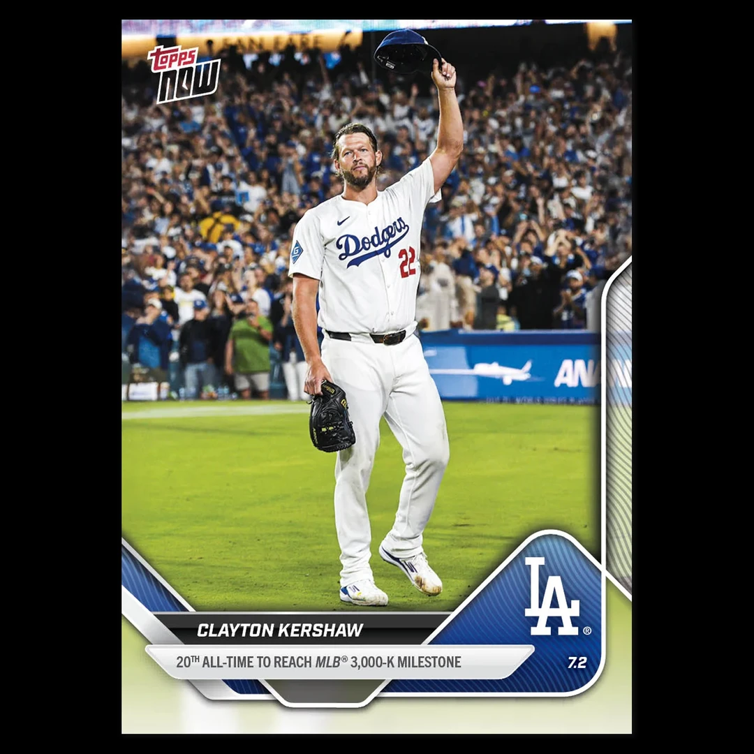 Kershaw 克肖 2025 Topps Now #373 洛杉矶道奇 生涯3000K 纪念卡