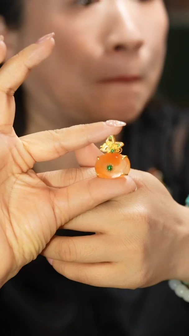 银S925镶嵌吊坠玛瑙/玉髓挂件