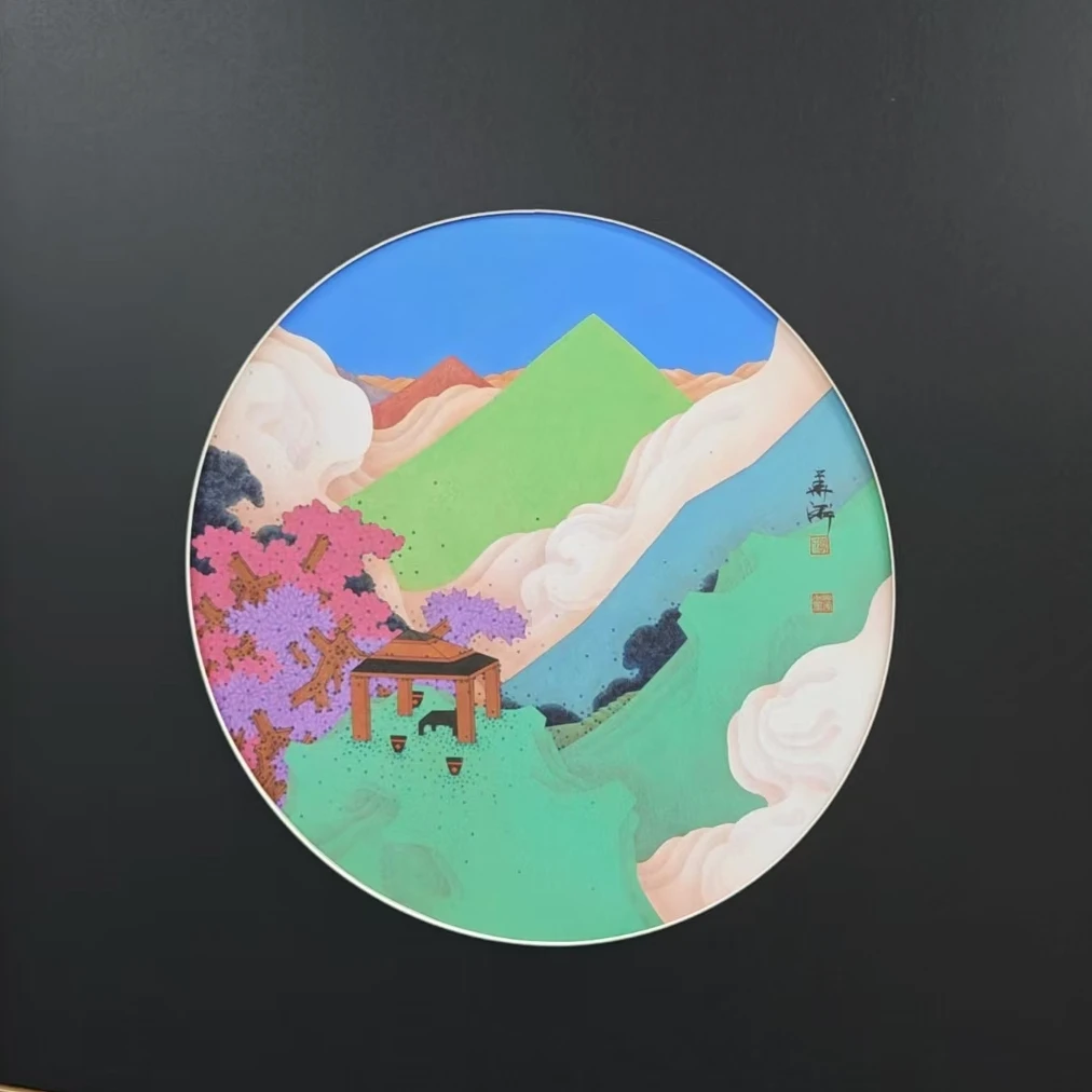 y郭华卫-2平尺-泥古青绿山水--作品-送限定茶叶-定金非全款