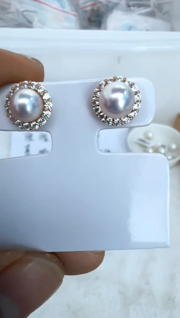【闪购商品】海水珍珠耳饰银S925镶嵌耳钉