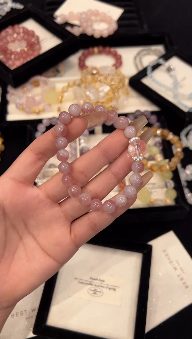 【闪购商品】水晶手链合金紫马粉手链x1162