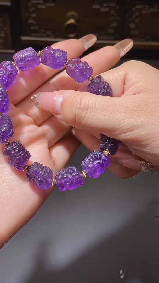 【闪购商品】水晶手串未镶嵌紫水晶大p手串