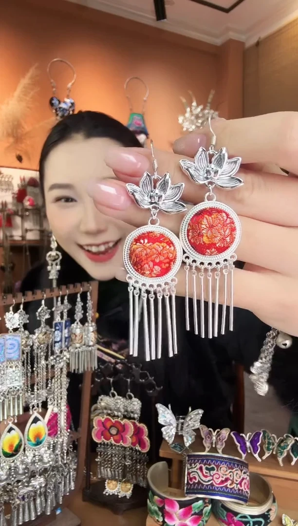 刺绣纯手工民族风耳环