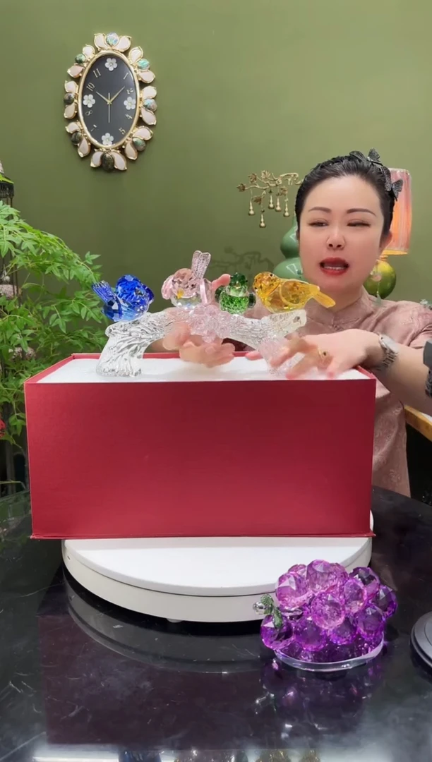人造水晶摆件 喜上眉梢