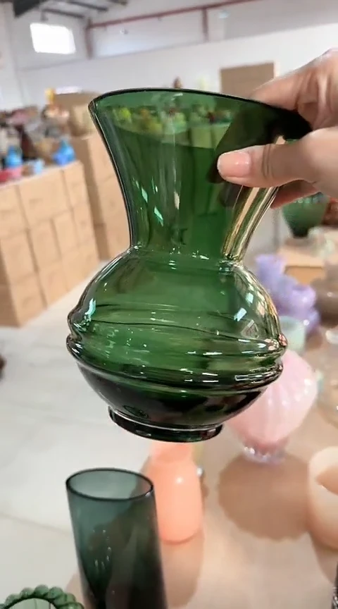 【闪购商品】玻璃绿色敞口