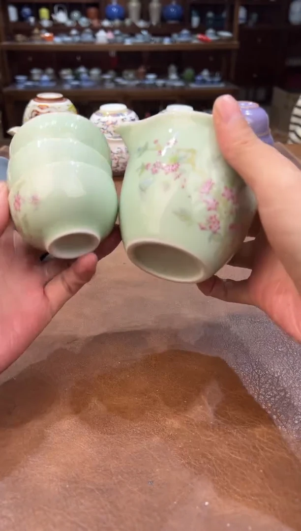 真的很便宜超好看会开片的旅行茶具