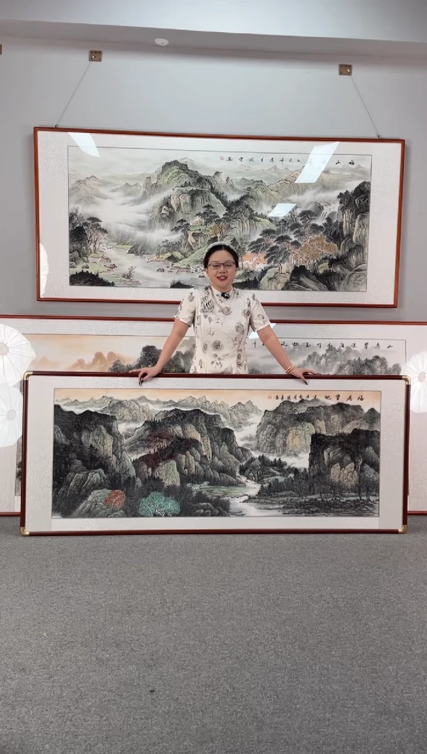 国画福地宝居208*86纯手绘国画