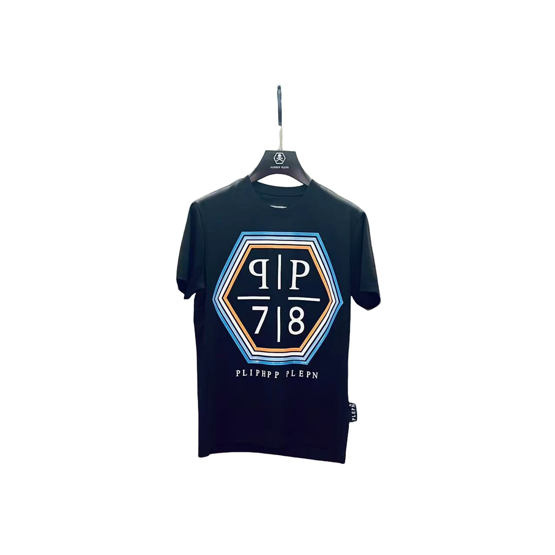 【PP定制】2025春夏设计师款经典78定制双P高端男士休闲弹力T恤1707