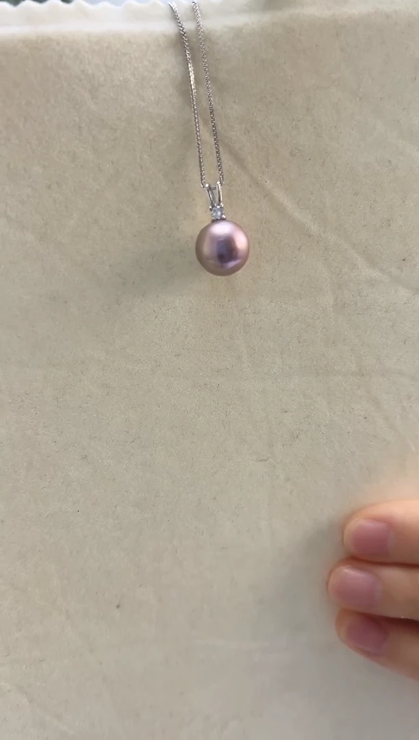 吊坠(不含链)银S925镶嵌淡水珍珠11-12紫色兔子吊坠