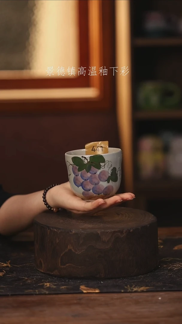 陶瓷景德镇高温釉下手绘陶瓷@L441@