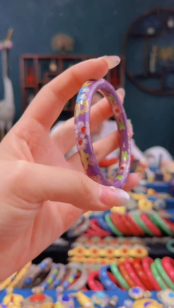 非遗景泰蓝手镯55-60紫