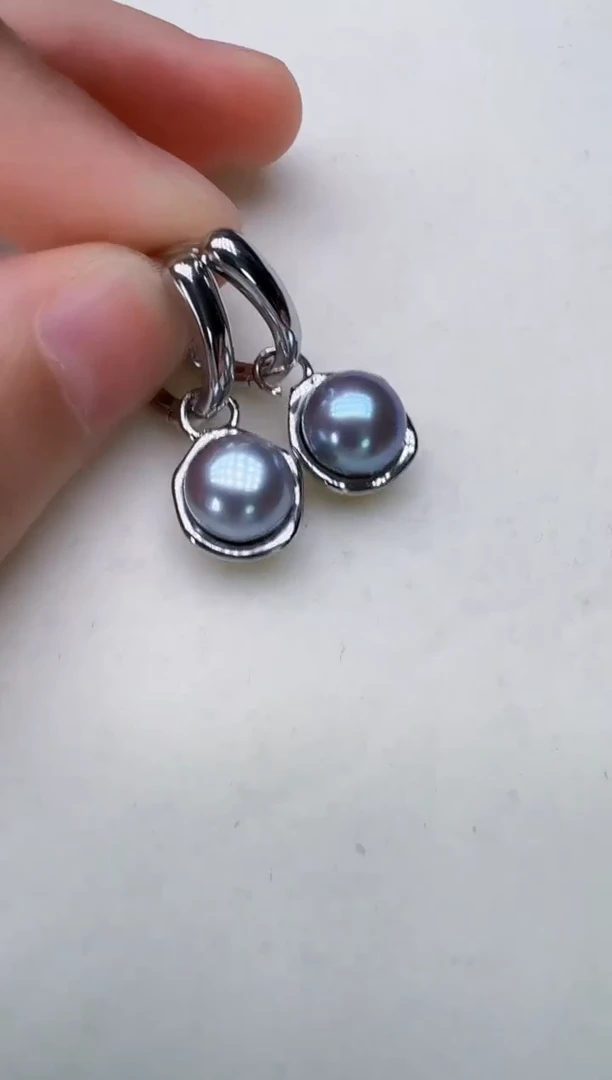 合金淡水珍珠耳饰珍多麻色耳扣