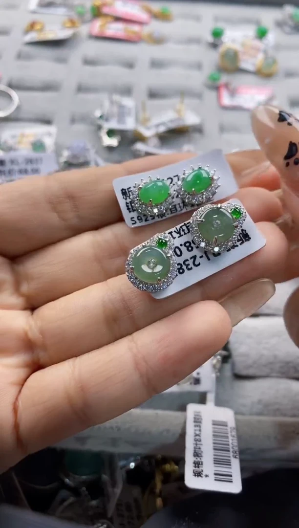 翡翠戒指银S925镶嵌222222   6