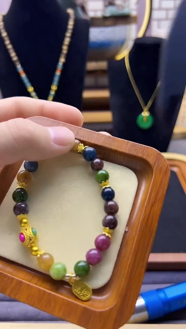 手链14K金镶嵌碧玺S567