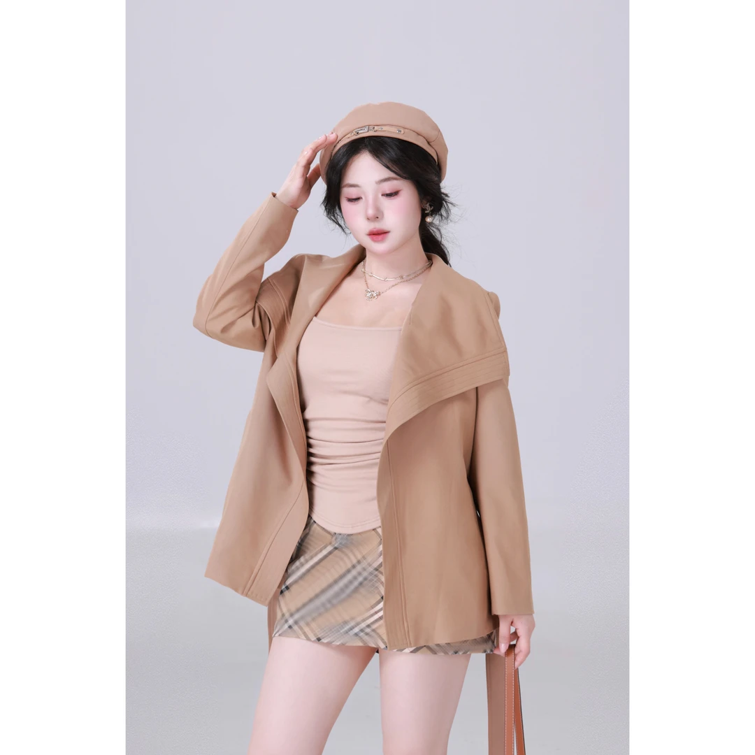 清清MengFairy 【东京日落】设计感韩版经典英伦风气质风衣短款外套