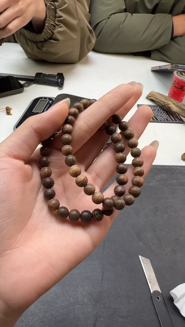 【闪购商品】沉香手串越南芽庄黑棋圆珠07多样性发一