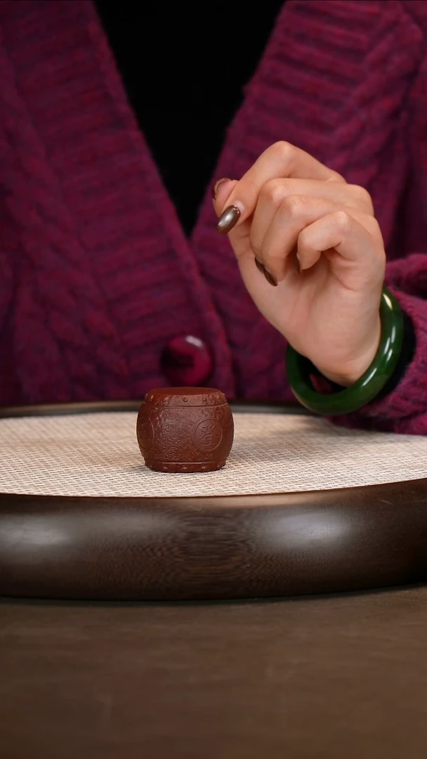 紫砂茶具古铜泥鼓盖置