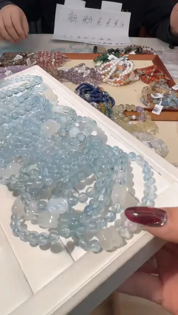【闪购商品】水晶手链银S925镶嵌D141海蓝宝蓝月貔貅款