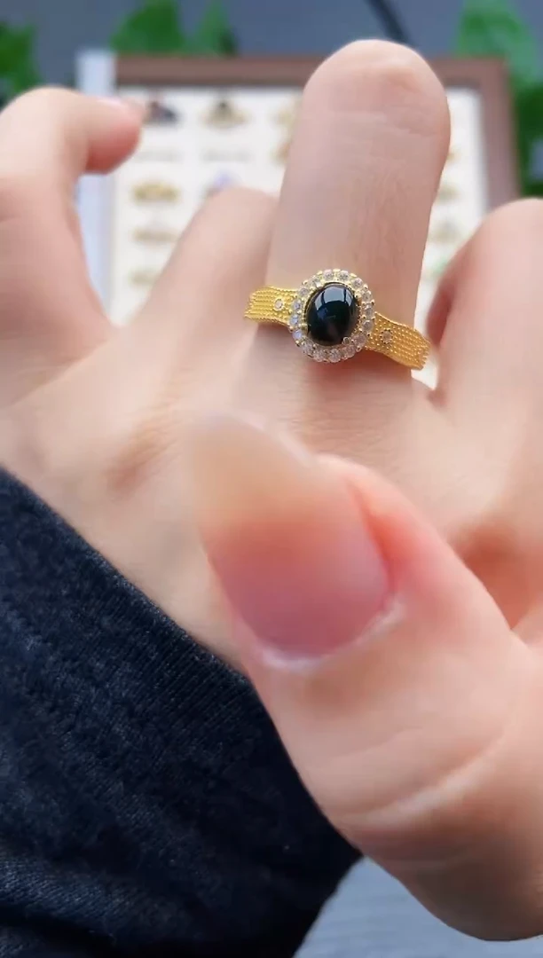 银S925镶嵌戒指翡翠12