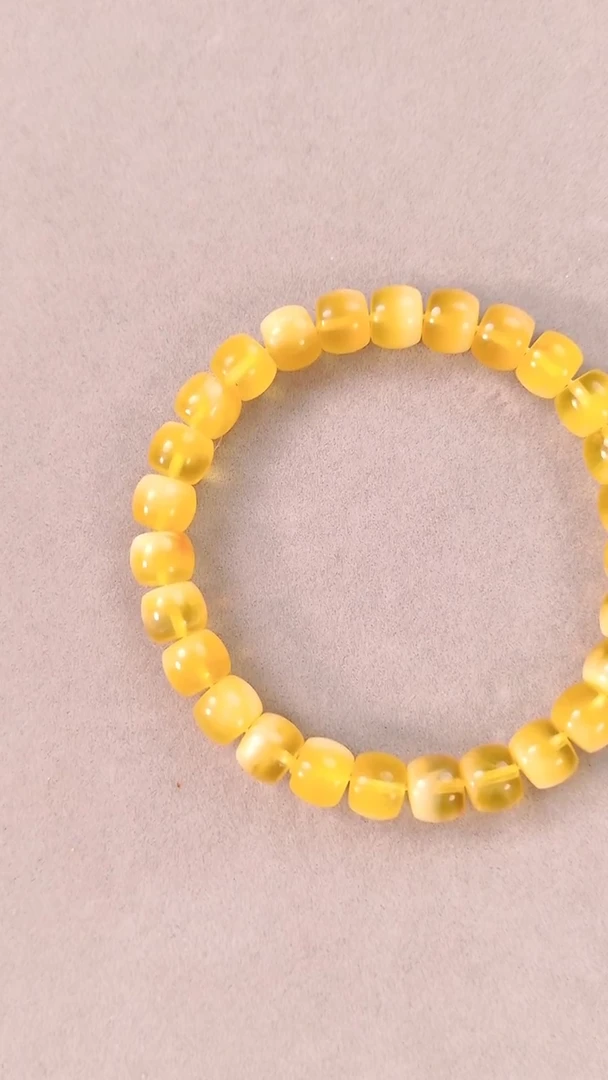 手链蜜蜡未镶嵌0468金白蜜蜡直切手串8mm左右