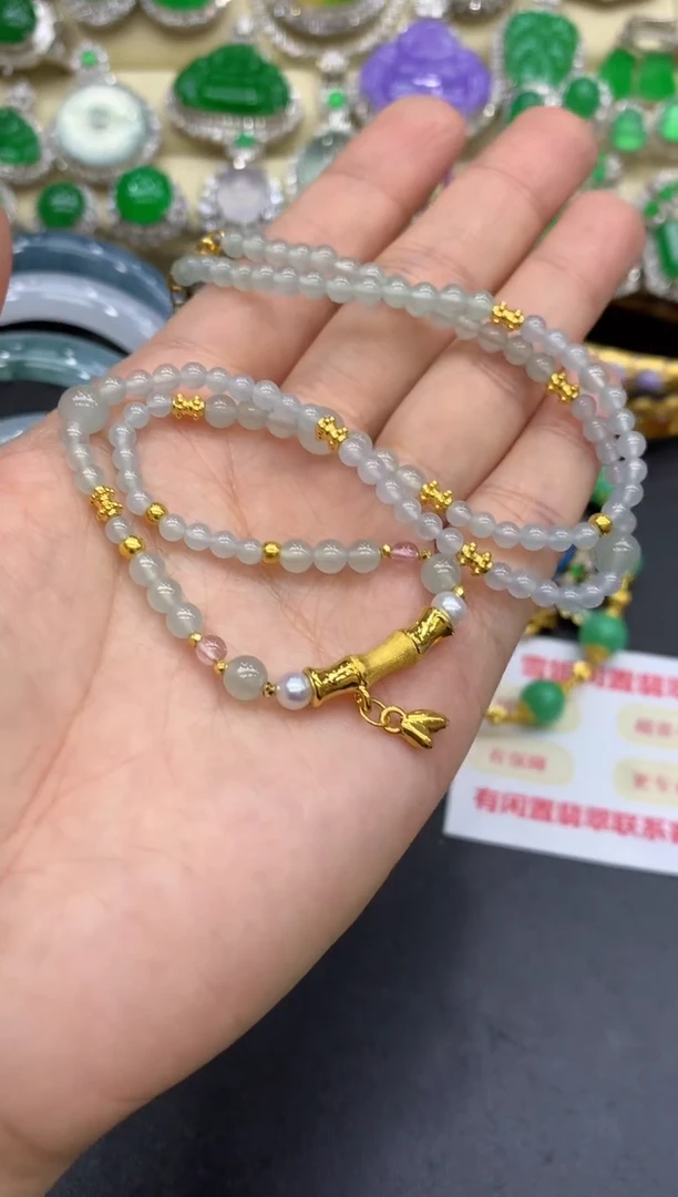 颈饰足金镶嵌翡翠287-中国好珍宝
