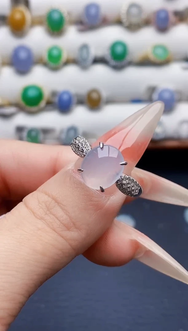 银S925镶嵌戒指翡翠3379