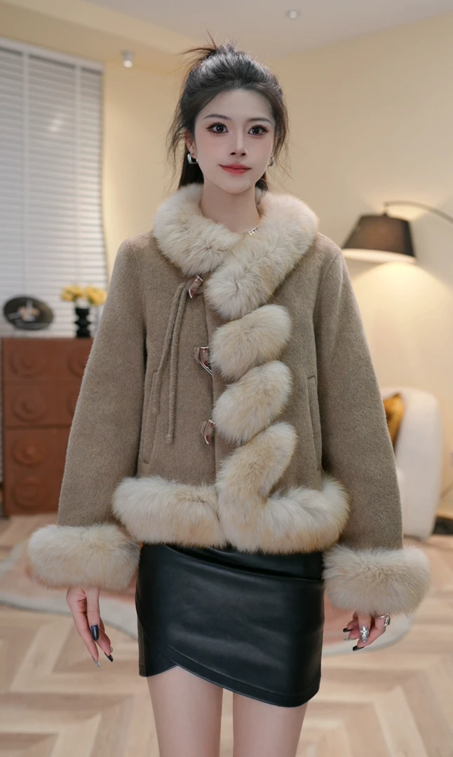 外套女秋冬-2025爆款网红毛毛外套洋气926-4婷婷